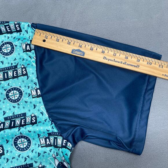 Seattle Mariners Button Down Short Sleeve Bowling Day Promo Shirt Mens XL Blue - Picture 9 of 11